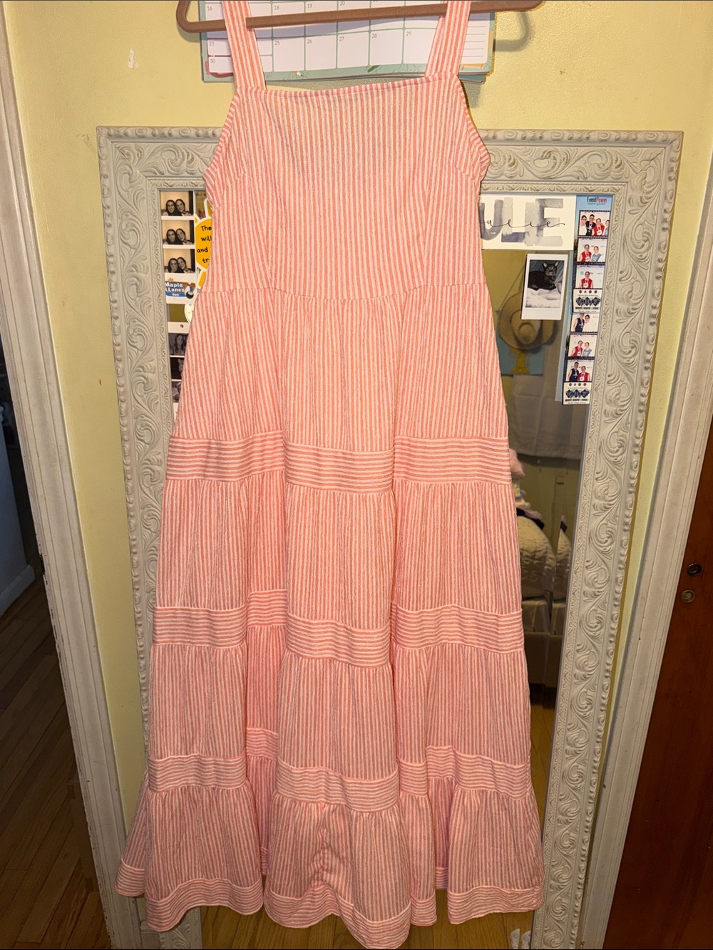 Cupshe Pink & White Striped Maxi Skirt